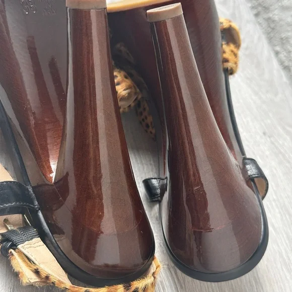 Jerome C. Rousseau Leopard Pony Hair Heels EU 38 US 7.5 - Picture 6 of 8